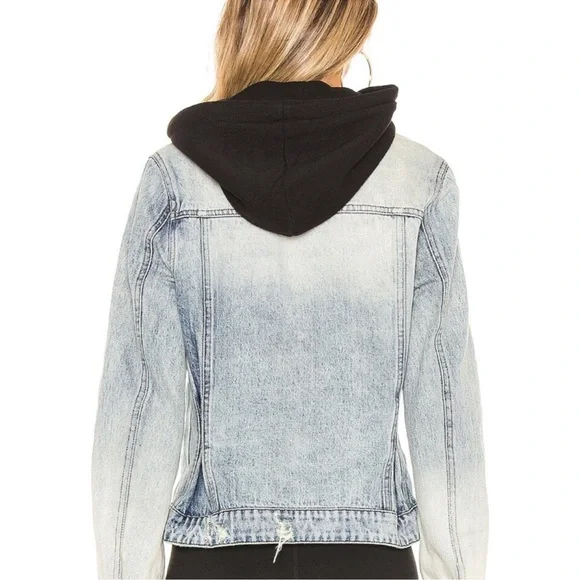 Blank NYC Blue and Black Jean Jacket with Modern Twist - Picture 2 of 8